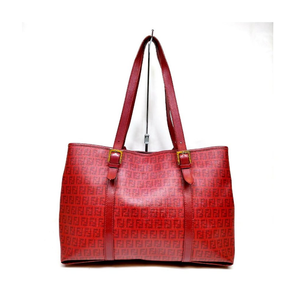 AUTHENTIC Fendi Tote Bag Red PVC - Picture 2 of 11